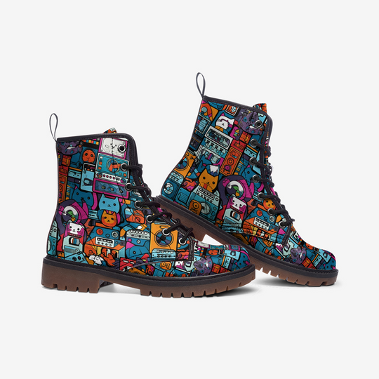 Kawaii Cats and Boomboxes Boots