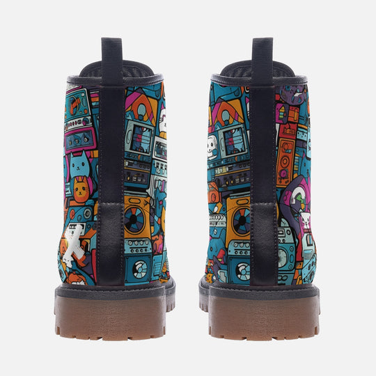 Kawaii Cats and Boomboxes Boots