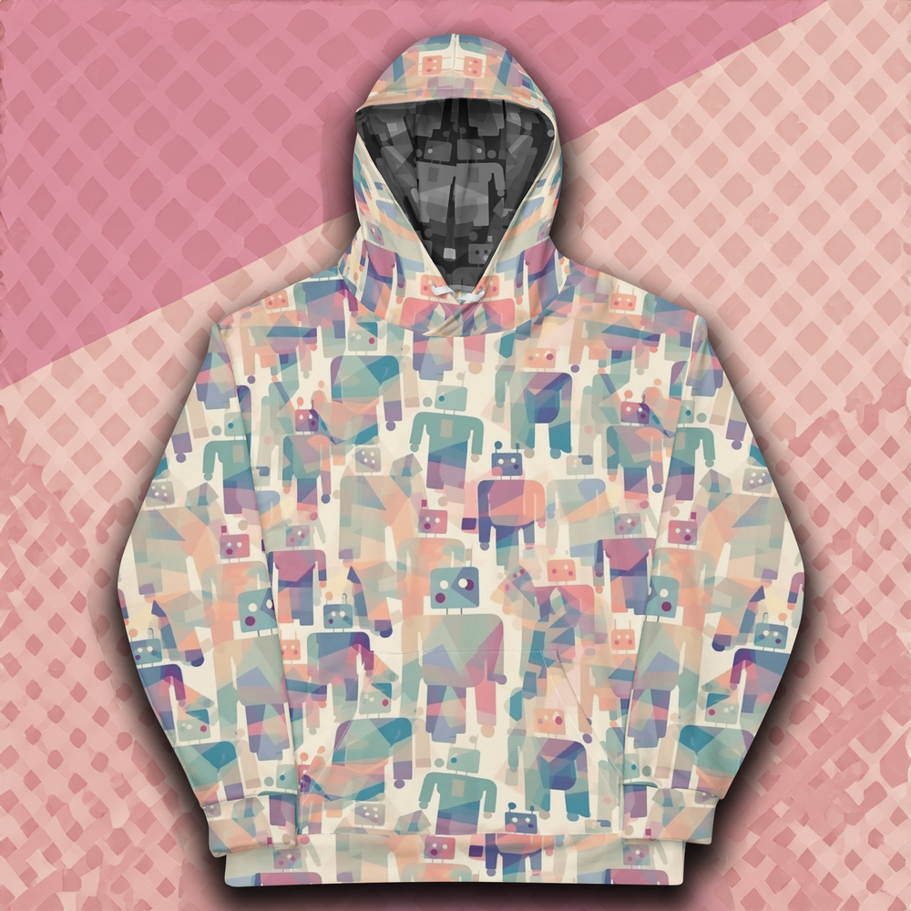 Cubist Android Recycled Unisex Pullover Hoodie