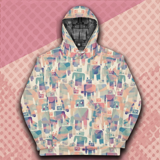 Cubist Android Recycled Unisex Pullover Hoodie