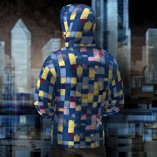 Mosaic Matrix Recycled Unisex Pullover Hoodie