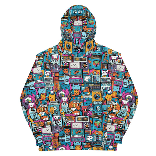 Kawaii Cats and Boomboxes Unisex Pullover Hoodie